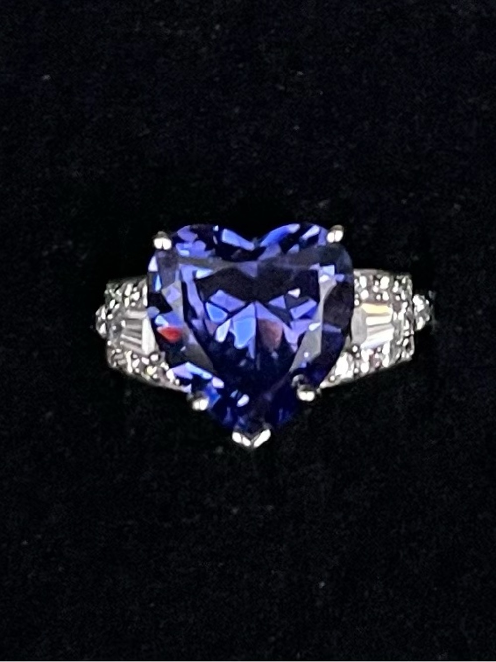 NWT Victoria Wieck Heart Cut simulated Tanzanite or simulated Amethyst. 925 SS 8 - Picture 5 of 9